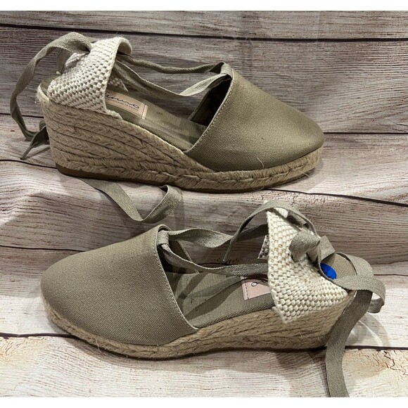 Gainno Shoes - Gainno Made In Spain Lace Up wedge espadrille Sandals Shoes Size 7.5